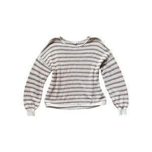 Blu-pepper Women's Brown and White Knit Pullover S